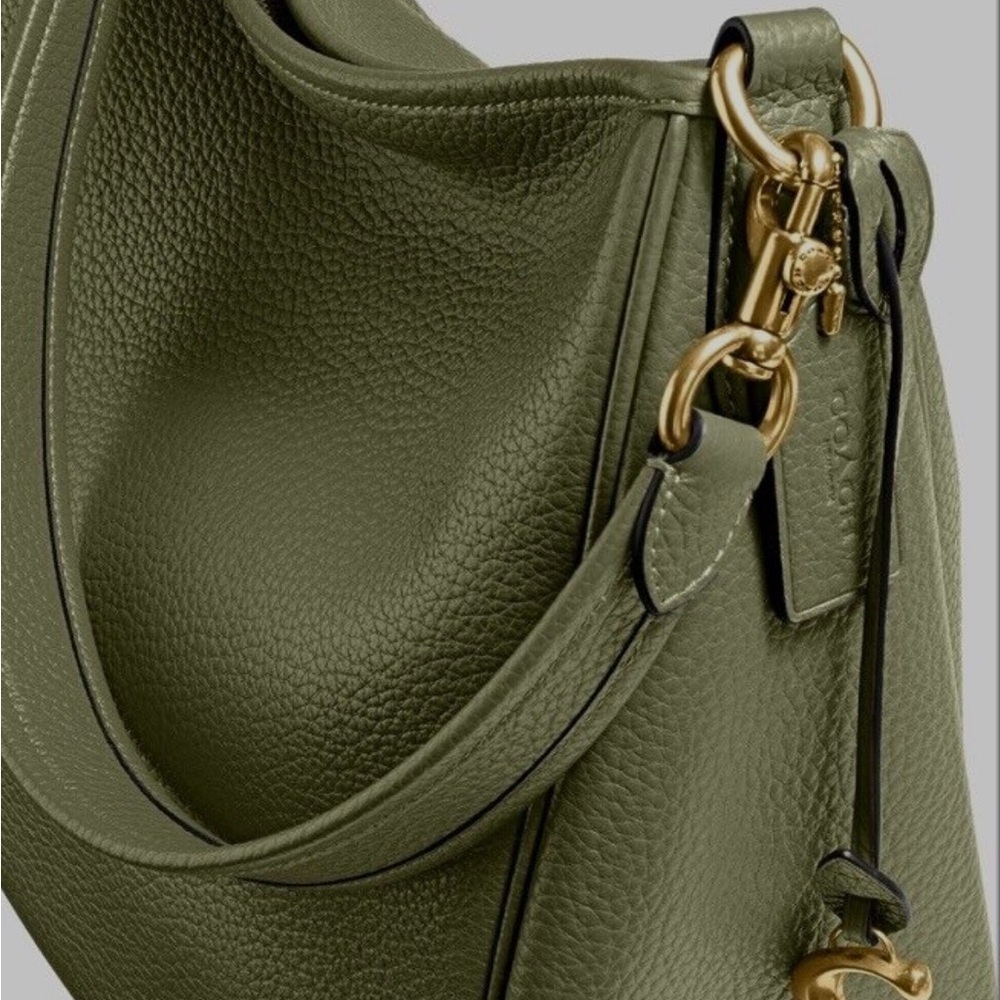 Coach Olive Green Leather Shoulder Bag - Picture 2 of 5